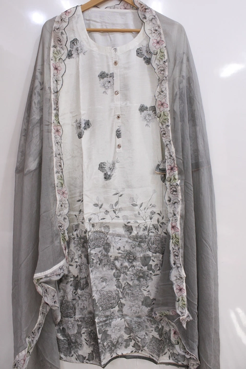 Muslin Daman Printed Pure Dupatta Suit uploaded by business on 7/20/2022