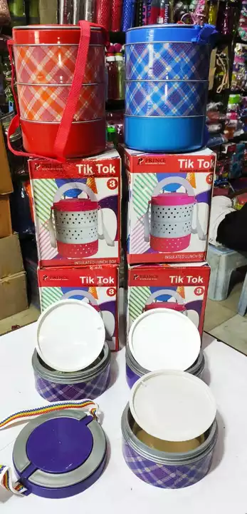 Tik tok 3 in 1 lunch Box 118₹/pcs uploaded by Home&kitchan and toys house on 7/20/2022