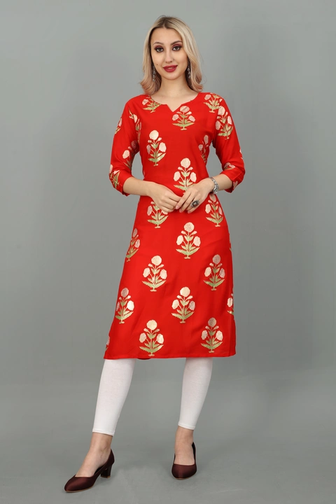 Red flower kurti uploaded by business on 7/20/2022