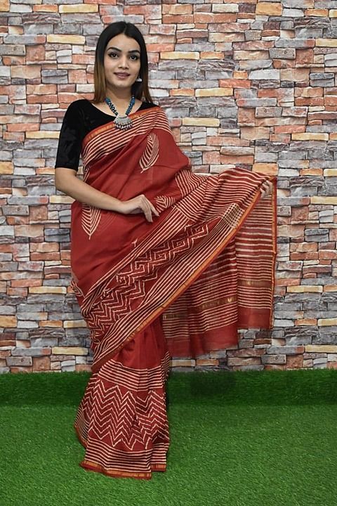 Hand Block printed pure chanderi silk sarees  uploaded by ECOBIZZ TECHNOVATIONS LLP on 11/15/2020