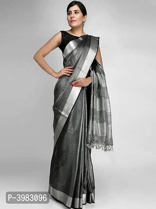 PURE tissue linen saree uploaded by ZISHAN FASHION TEXTILE on 11/15/2020