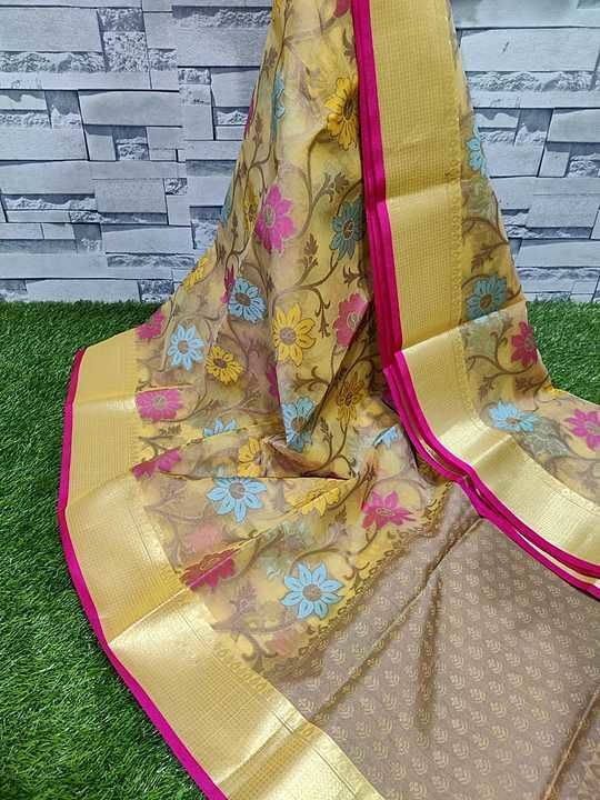 Organza banarasi silk saree uploaded by business on 11/15/2020