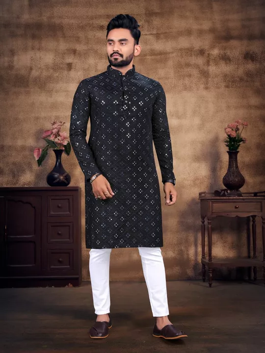 Post image *Try a desi boy look with this timeless Multicolour men’s kurta. The pure cotton fabric With Embroidery Mirror Work Kurtas using to attain these bright coloured Names all over. The rest of the outfit features a mandarin collar, a placket and full sleeves with a straight hemline. Invest in this for the upcoming festive season*

*Catalogue-Mirror Work*

Product Details
Kurta Material- *Soft Cotton*
Pyjama  Fabric- *Cotton*

Occasion- *Festive,Casual,Party*
Size &amp; Fit- *Regular*
Sleeve-  *Full Sleeves*

Size - *M(38),L(40)*
           *XL(42) XXL(44) 3xl(46)* 


*Rate:-@899Kurta payjama*

*Rate:-@749 Only Kurta*

*Single and Multiple Available*

*Ready To Diapatch*