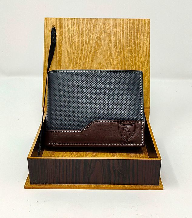 Wildleo genuine leather wallet with wooden box packaging uploaded by business on 11/15/2020