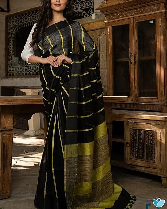 Post image Hey! Checkout my new collection called Pure linen by linen 💯 count  saree.