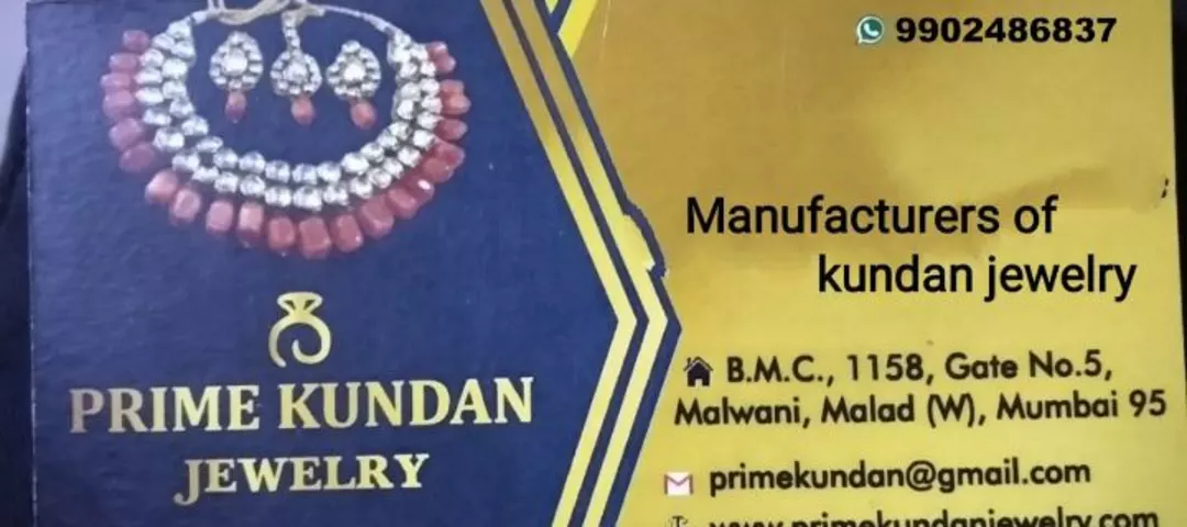 Visiting card store images of Prime Kundan Jewelry