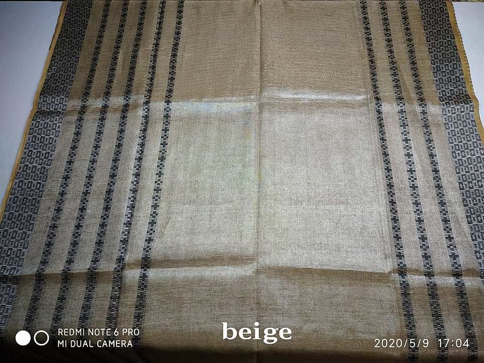 100% linen saree with blouse  uploaded by business on 11/15/2020