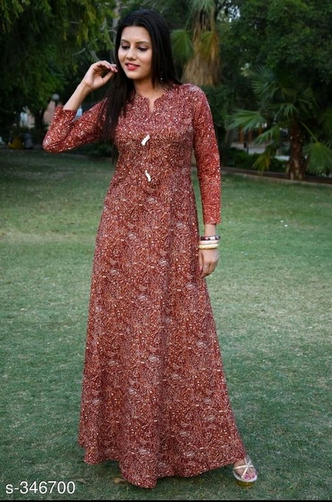 Post image Women's designer long kurti in digital print Fabric_ RayonSize _M to XXLWork_ Gotta pattiLenght _50Sleeves_ 3/4Rate __245_₹ Free shipping All over india