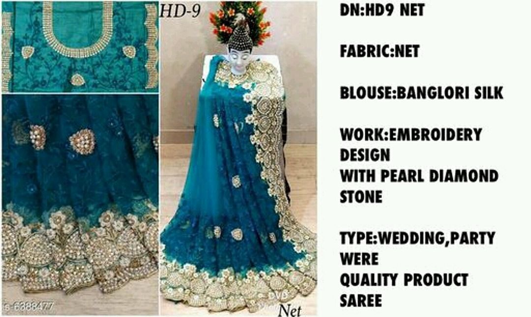 Post image Catalog Name:*Aagam Drishya Sarees*
Saree Fabric: Net
Blouse: Separate Blouse Piece
Blouse Fabric: Banglori Silk
Pattern: Embroidered
Multipack: Single
Sizes: 
Free Size (Saree Length Size: 5.5 m, Blouse Length Size: 0.8 m) 

Dispatch: 2-3 Days
Designs: 5
  
Oder karna my whatsapp no 7569720642 ku missge karo

*Proof of Safe Delivery! Click to know on Safety Standards of Delivery Partners- https://bit.ly/30lPKZF