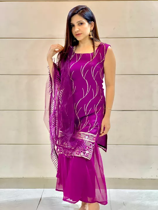 Fabulous Wine Color Kurta With Sharara And Dupatta sets  
  uploaded by Ashadhi Fashion on 7/21/2022