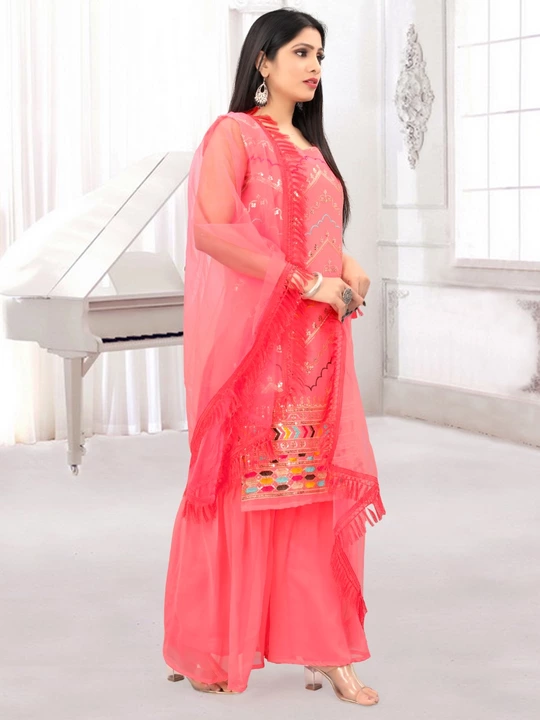 Fabulous Tameta Color Kurta With Sharara And Dupatta sets   uploaded by Ashadhi Fashion on 7/21/2022