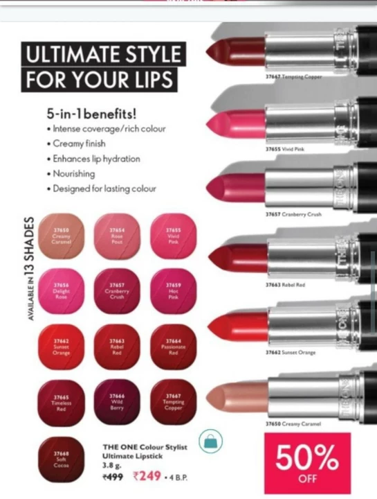 50% discount lipstick shade hurry guys Limited product Tomorrow offer..50% off Contact me whatap a uploaded by business on 7/21/2022