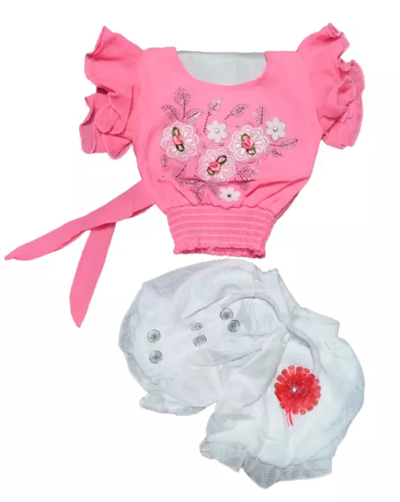 Baby Girls crop top and shorts set uploaded by Radhe radhe retails on 7/21/2022
