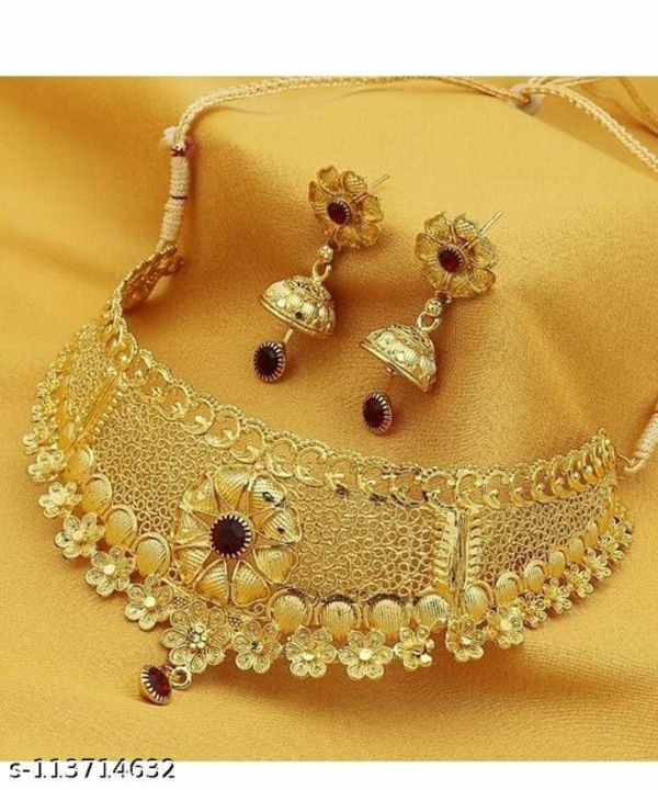  Jewellery Set 
Name:  Jewellery Set 
Base Metal: Brass
Plating: Gold Plated
Stone Type: Artificial  uploaded by Sharukh Ali on 7/22/2022