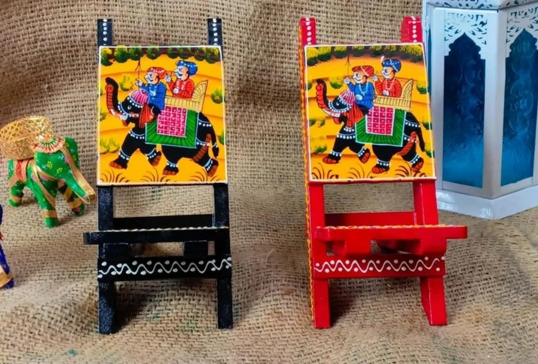 Hand painted wooden chair mobile stand uploaded by business on 7/22/2022