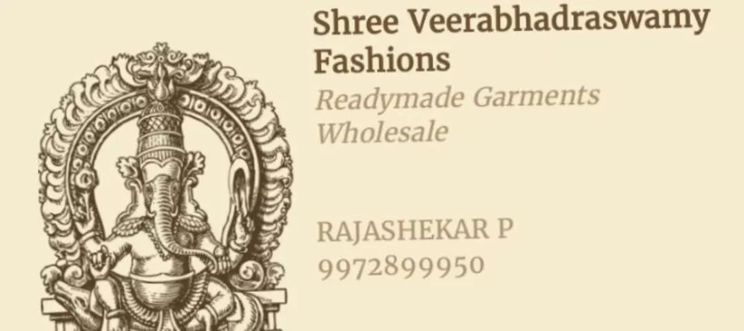 Visiting card store images of Sri Veerabhadraswamy Fasions