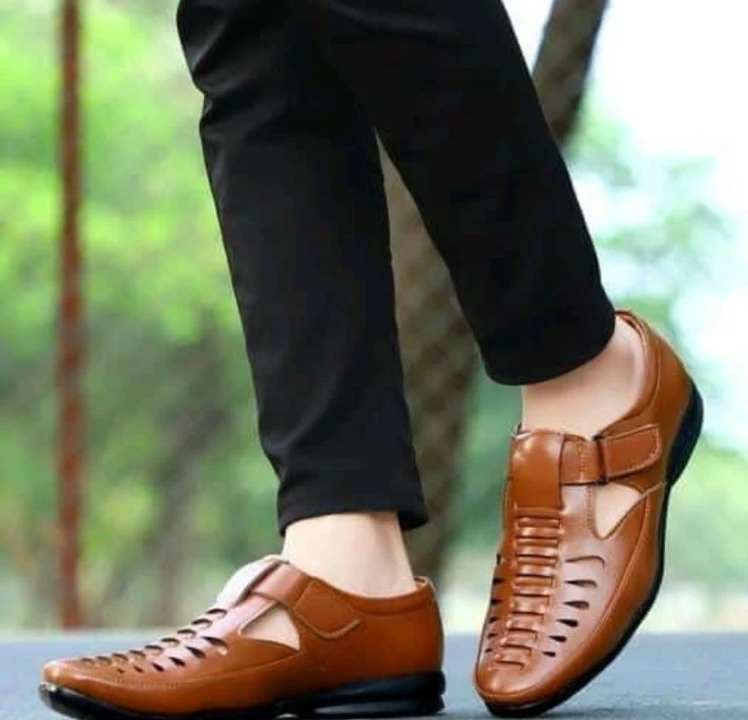 🥳📣 Lazy21 Synthetic Leather Tan 🤎 Comfort And Trendy Attractive Velcro Sandals For Men 😍🤩 uploaded by .lazy21.com on 7/22/2022