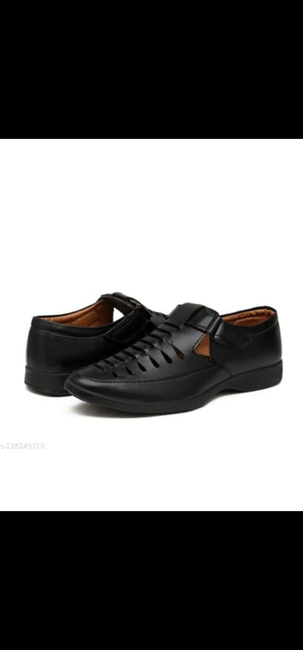 Lazy21 Synthetic Leather Black 🖤 comfort and Fashionable Casual wear Trendy Velcro Sandals For Men  uploaded by www.lazy21.com on 7/22/2022