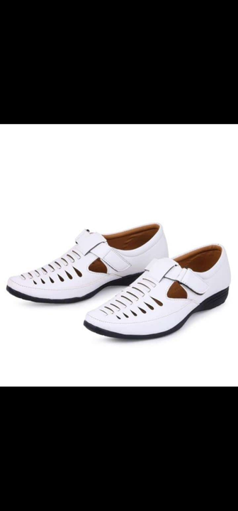 📣🥳 Lazy21 Synthetic Leather White 🤍 comfort and Fashionable Casual wear Trendy Velcro Men Sandals uploaded by www.lazy21.com on 7/22/2022