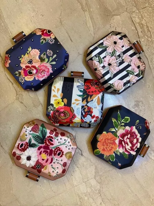 Beautiful highlited embroided clutches uploaded by business on 7/22/2022