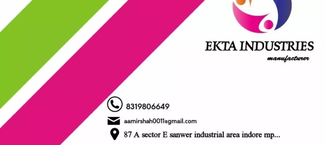 Visiting card store images of Ekta industries