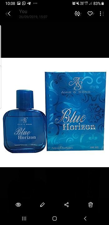 Blue horizon 
French perfume 
100ml long lasting 
Attractive packaging  uploaded by Amir and sons  on 11/16/2020
