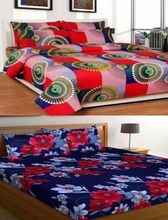 Post image Buy one get one double bed sheets

*Product Name:* (Buy 1 Get 1 Free) Floral &amp; Abstract Printed PolyCotton Double Bedsheets

*Details:*
Description: It has 2 Pieces of Double Bedsheets with 4 Pieces of Pillow Covers
Fabric: PolyCotton
Dimension(L X W in inches); Bedsheet: 90 X 100, Pillow Cover: 17 X 27
Work: Printed
Thread Count: 150
Product Weight (in gm): 1200
Package Dimensions (in cm): 30 x 25 x 7

💥 *FREE Shipping* 
💥 *FREE COD* 
🚚 *Delivery*: Within 8 days