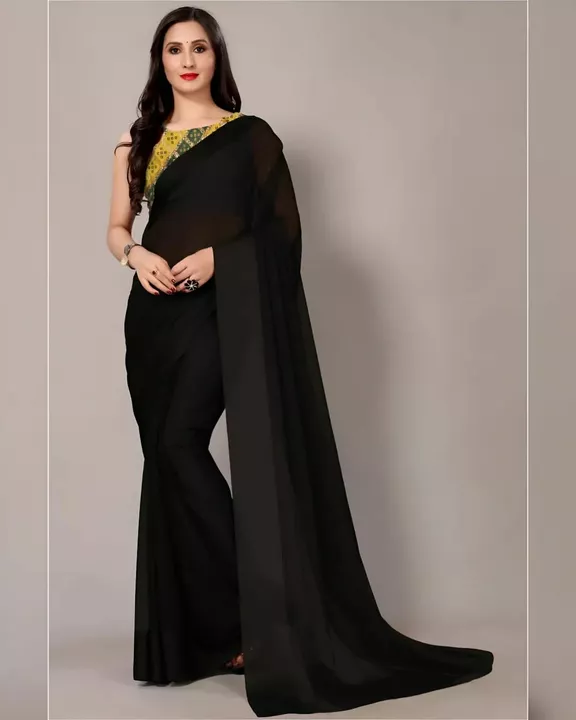 Black saree uploaded by Aanya's store on 7/23/2022