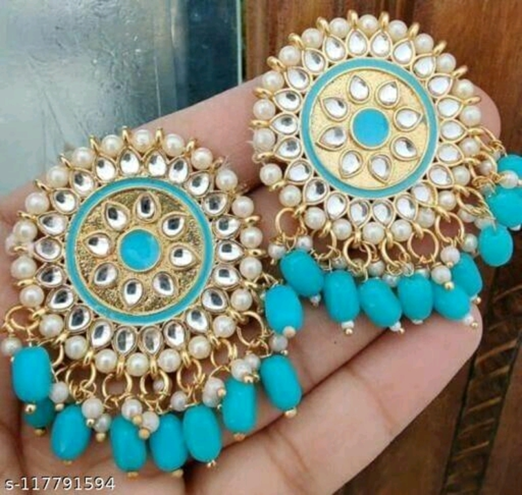 Mars fashion beautyful kundan earrings and studs  uploaded by Alluring sarees on 7/23/2022