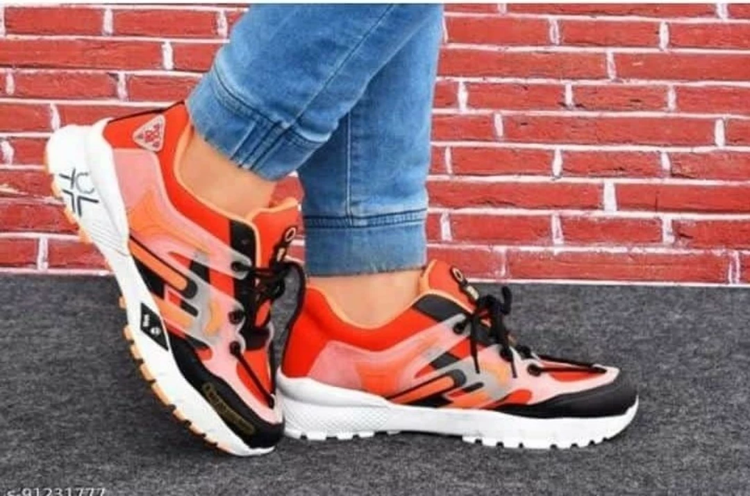 🥳📣 Lazy21 Synthetic Leather Orange 🧡 Comfort And Fashionable  Daily wear Lace up MenSports Shoes  uploaded by .lazy21.com on 7/23/2022