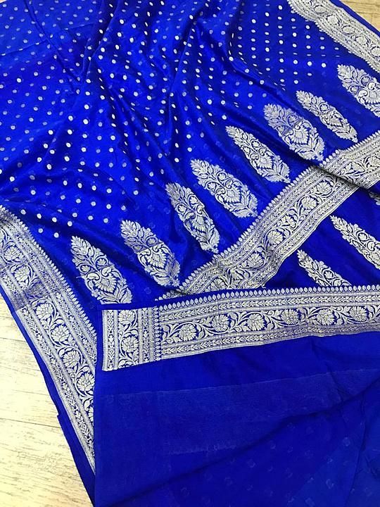 beautiful Banarasi Semi Georgette silk saree Whatsapp  uploaded by business on 11/16/2020