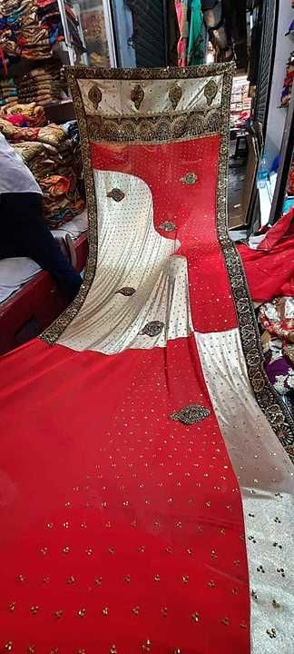 Party looking new model sarees  uploaded by Maharani vastralay on 11/16/2020