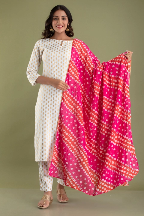 Kurta pant with dupatta set uploaded by business on 7/23/2022