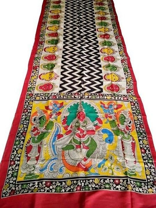 Hand painted kalamkari chennori silk saree's uploaded by business on 11/17/2020