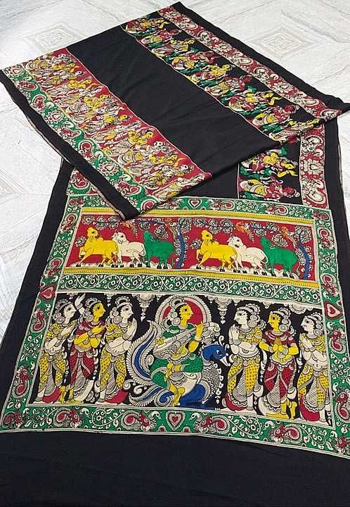 Hand painted kalamkari chennori silk saree's uploaded by business on 11/17/2020