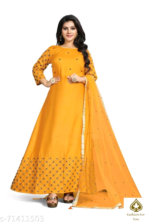 Post image Catalog Name:*Trendy Retro Women Gowns*Fabric: RayonSleeve Length: Three-Quarter SleevesPattern: EmbroideredNet Quantity (N): 1Sizes:M (Bust Size: 38 in, Length Size: 56 in, Waist Size: 34 in, Hip Size: 40 in) L (Bust Size: 40 in, Length Size: 56 in, Waist Size: 36 in, Hip Size: 42 in) XL (Bust Size: 42 in, Length Size: 56 in, Waist Size: 38 in, Hip Size: 44 in) XXL (Bust Size: 44 in, Length Size: 56 in, Waist Size: 40 in, Hip Size: 46 in) 
Dispatch: 2 Days
Special OfferGet Extra ₹ 18 off ( Only Online Payment)Get Extra ₹ 33 off ( Only Wrong/Defect item Return)