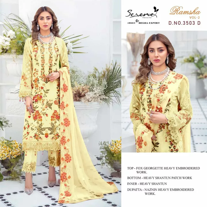 Ramsha-3503 Pakistani Suit By Serene Brand uploaded by business on 7/25/2022