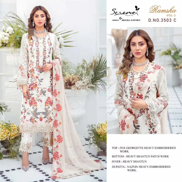 Ramsha-3503 Pakistani Suit By Serene Brand uploaded by business on 7/25/2022