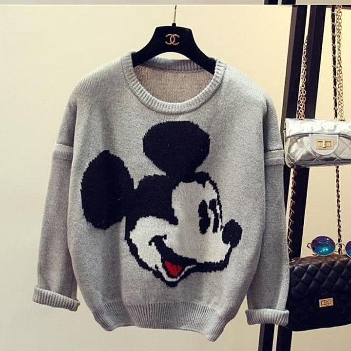 *Winter Sweater Women Mickey Knit O-Neck Long Sleeve Loose Casual Pullover Jumper* uploaded by business on 11/17/2020