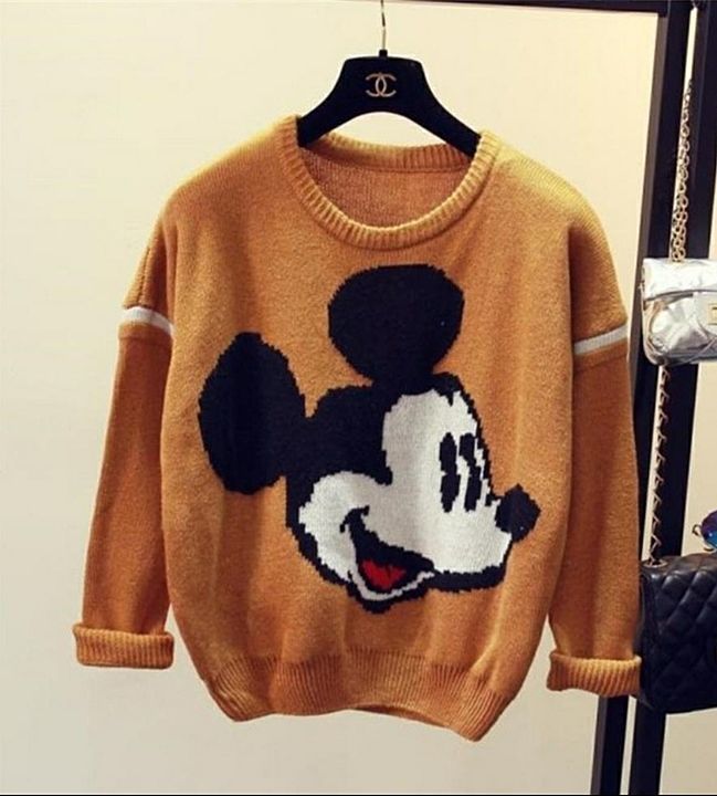 *Winter Sweater Women Mickey Knit O-Neck Long Sleeve Loose Casual Pullover Jumper* uploaded by business on 11/17/2020
