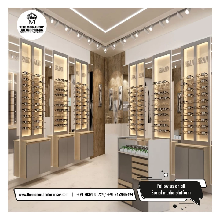 Post image It's time to finesse ✨ your #OpticalShowroom 🕶 with smooth and luxurious #design &amp; styling 💜✅
For more details talk 📞 to our team of experts &amp; they will be happy to share all the info !!
#TheMonarchEnterprises 👑 is a Largest manufacturer of #furniture for eyewear in India, Having Largest factory in the industry for making 👓 eyewear furniture, with Largest team of Designers 👍
#MondayMotivation ✨#MondayThoughts 🌈
#Retail #RetailShowroom #Opticalshop #opticalgroup #OpticalIndustry #3ddesign #opticalworld #eyewearshop #Eyewearstore #entrepreneur #Display #Modular #showroominterior #interiordesign #interiordesigner #interior #Mumbai #architecturedesign #Pune #share #like
To know more click the link below: http://bit.ly/TheMonarchEnterprises