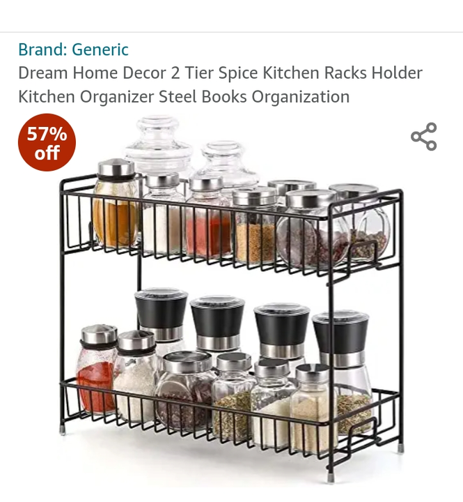Iron powder coated spice 2 tier rack  uploaded by D.S IMPEX on 7/25/2022