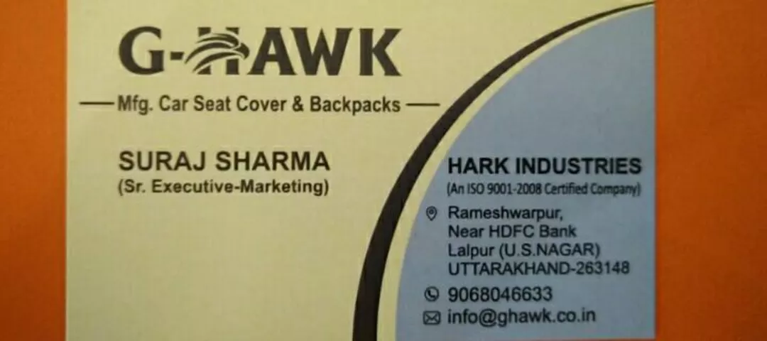 Visiting card store images of Hark Industries