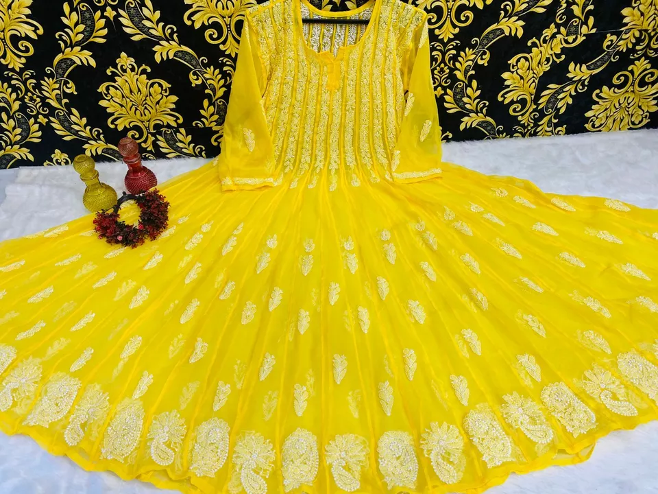 Lucknow Chikankari Georgette 56 kali. uploaded by Trend Chikan on 7/25/2022