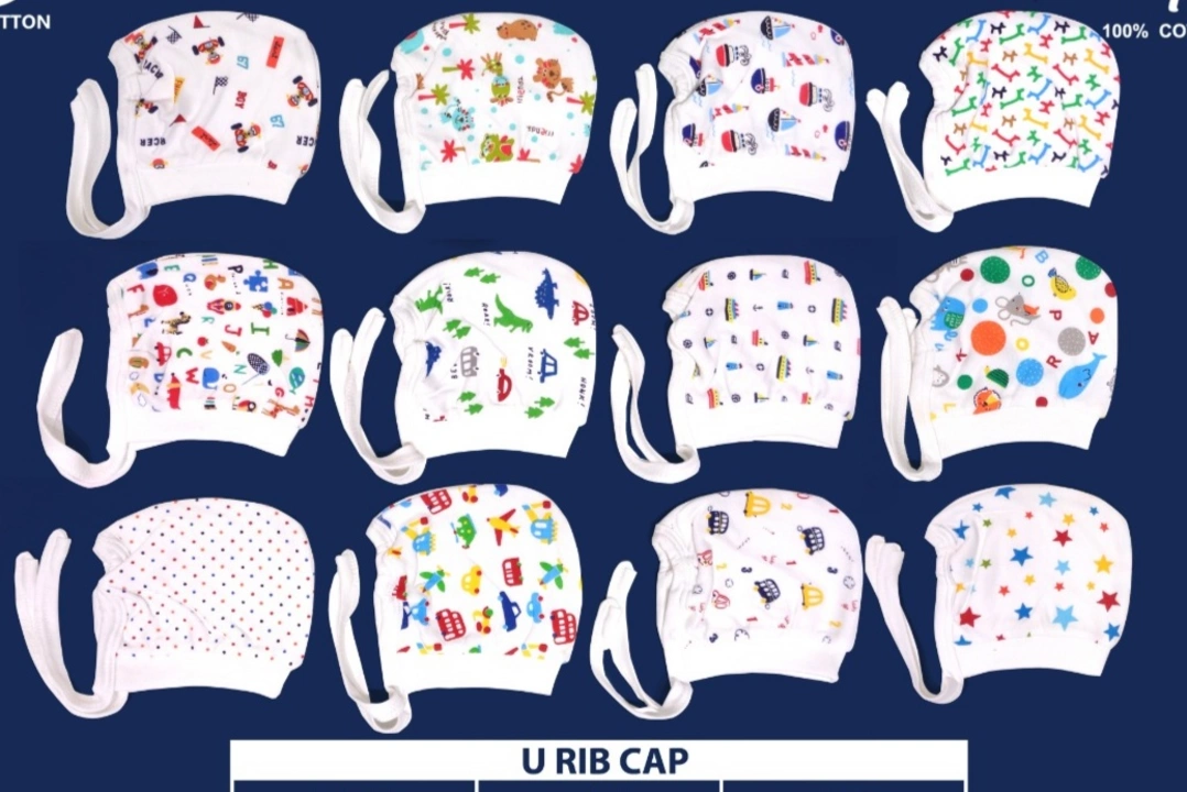 Soft and smooth Hosiery Kan cap 🧢 printed new Born Babies  uploaded by business on 7/26/2022
