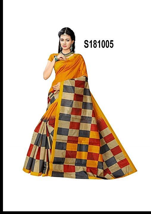 Post image Fabric : khadi 
Saree 5.5 meter and blouse 0.8 meter