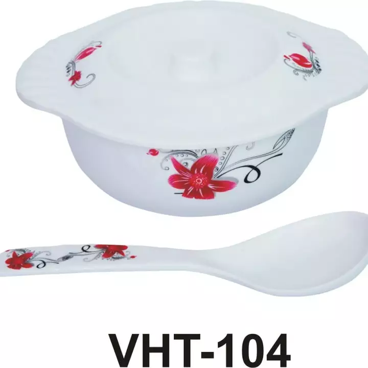Serving bowl set with lid and serving spoon  uploaded by Melamine crockery on 7/26/2022