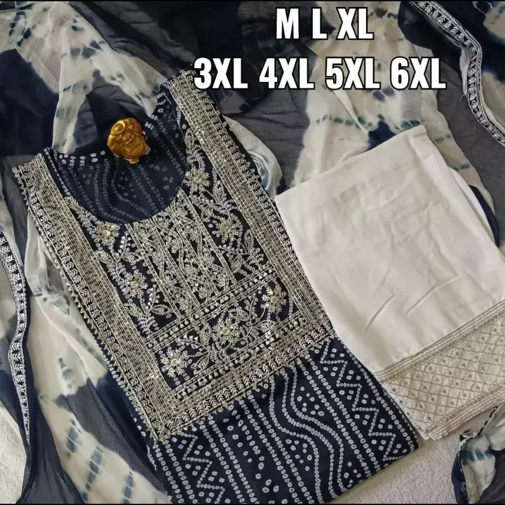 HEAVY sequence  WORK  BADHEJ  KURTI WITH DUPATTA PENTS SET uploaded by business on 7/26/2022