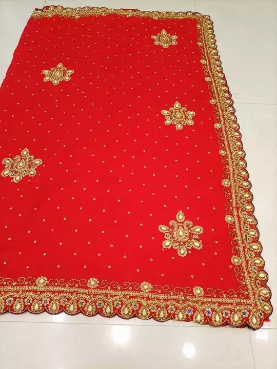 Georgette Stone Handwork Saree uploaded by business on 7/26/2022