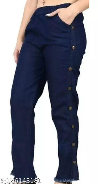 Denim side button pant uploaded by business on 7/27/2022